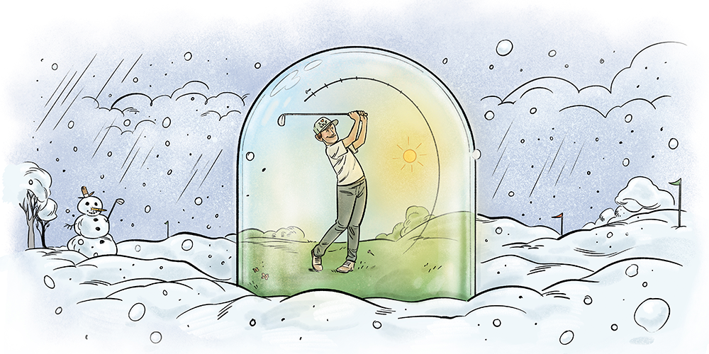Golf i en glasklokke